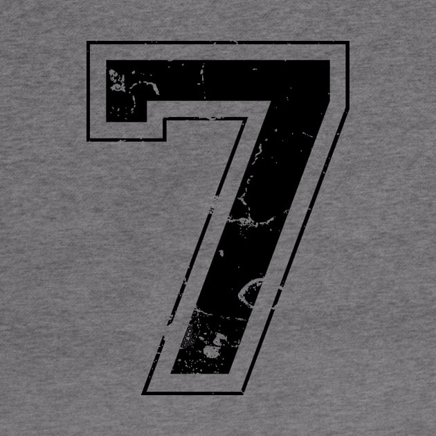 Number 7 Seven Black Jersey Sports Athletic Player by porcodiseno